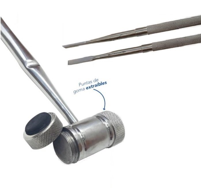 Kit Martillo Acero Inoxidable + 2 Cinceles