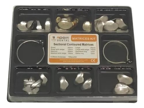 Kit de Matrices X100 Un. Metálicas Contorneadas + 2 Anillos ROGIN